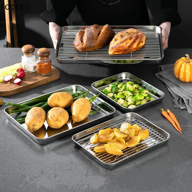 Stainless Steel Baking Tray Removable Cooling Rack Non-Stick