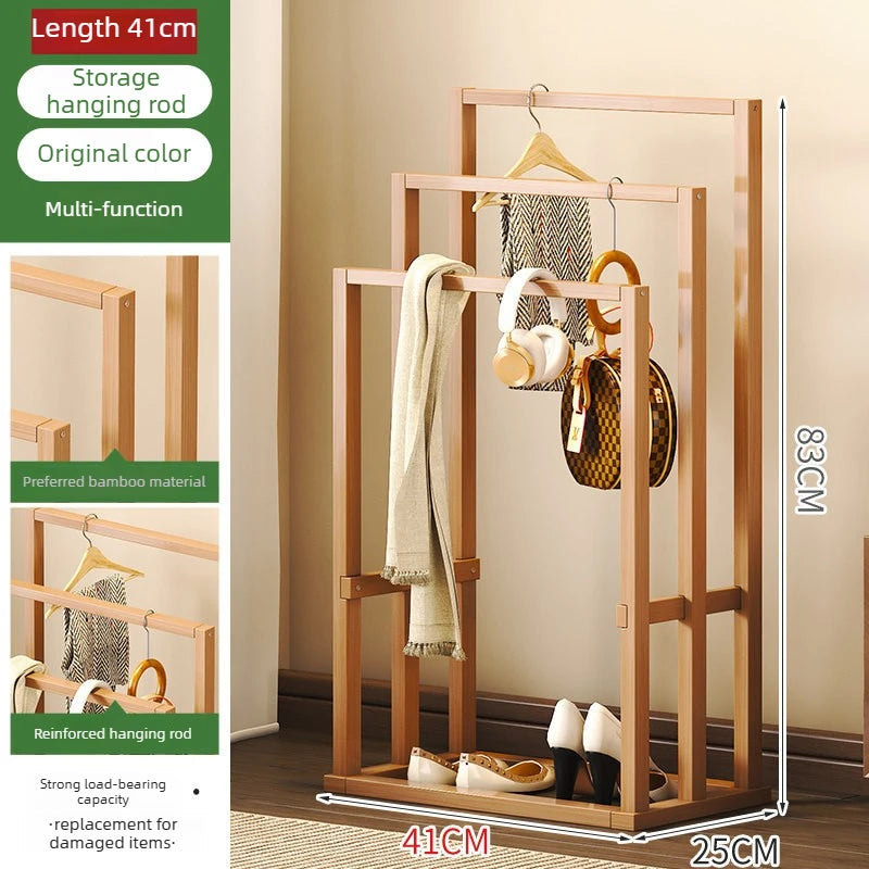 Nordic Style Simple Bamboo Clothes Drying Rack Bathroom