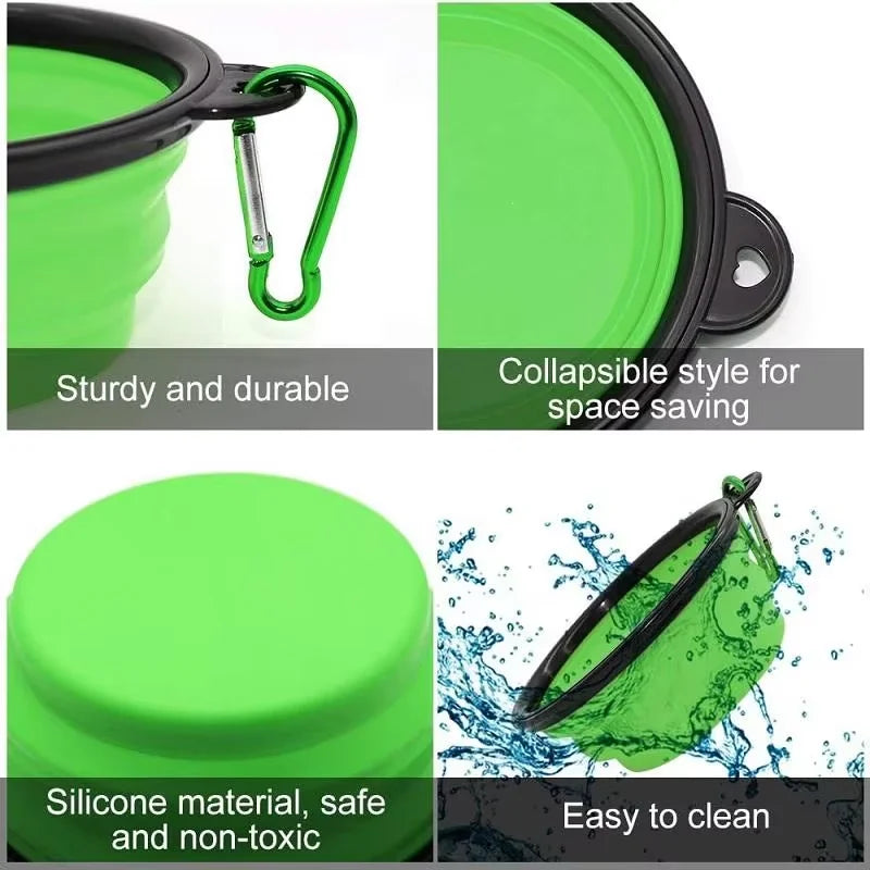 Pet Folding Silicone Bowl Large Outdoor Pet Travel