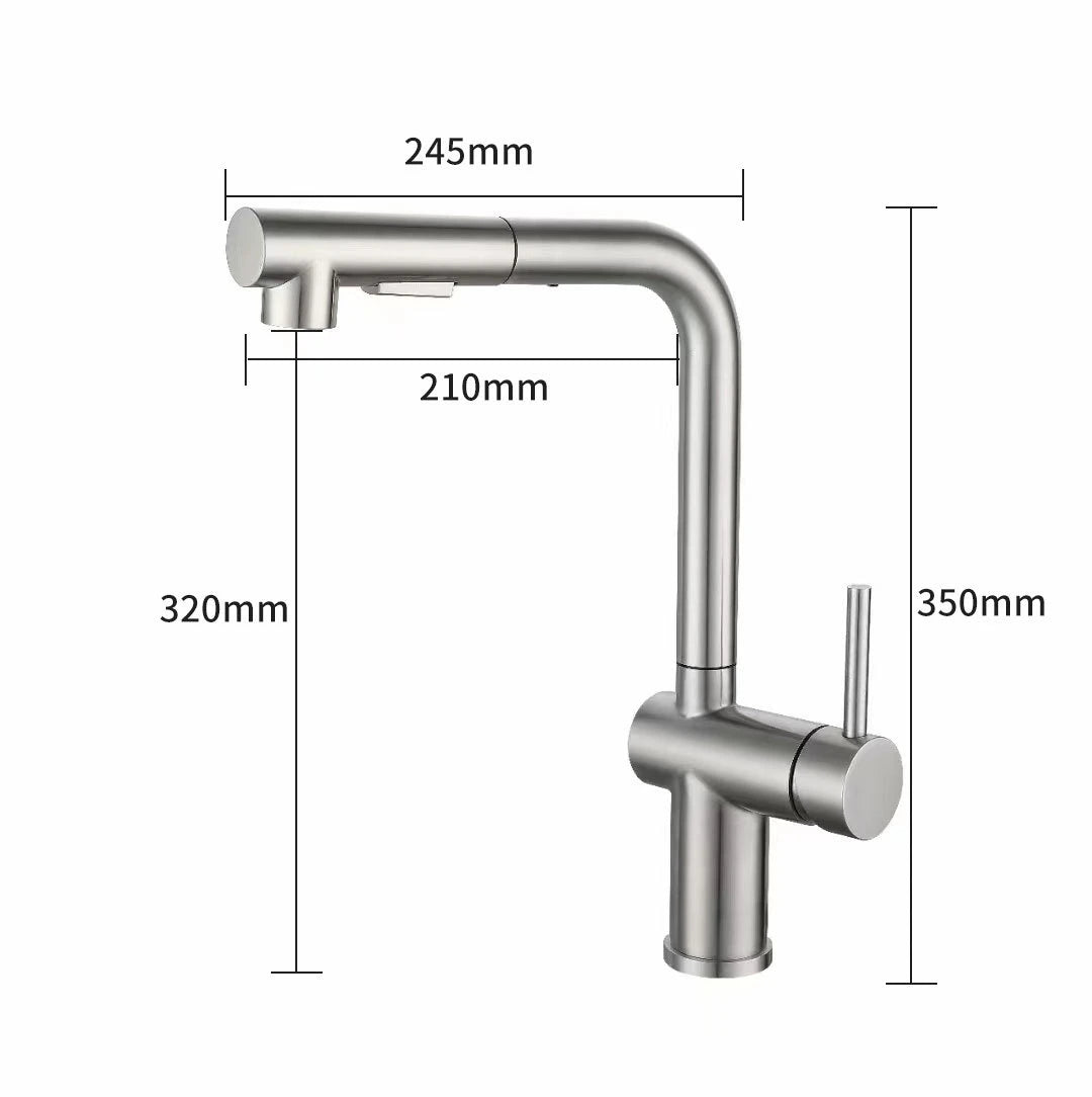 Touch On Pull Out Sink Faucet Stainless Steel