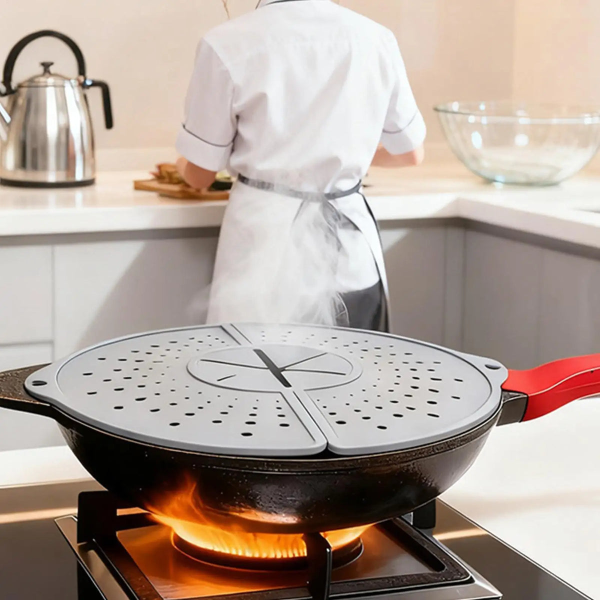 1pcs Oil Proofing Lid Filter Foldable Frying Pan