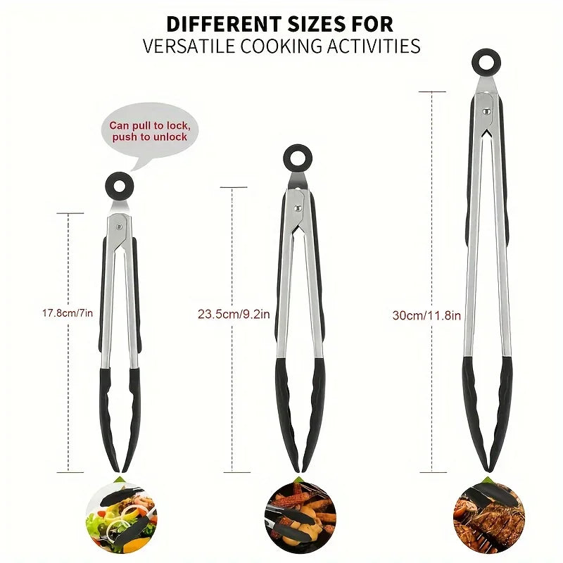 Size Available Heavy Duty Stainless Steel Tongs Silicone