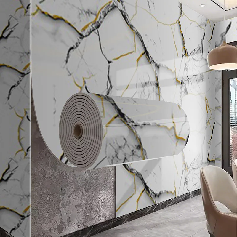 Self Adhesive Marble Wallpaper Pvc Waterproof Stain Resistant