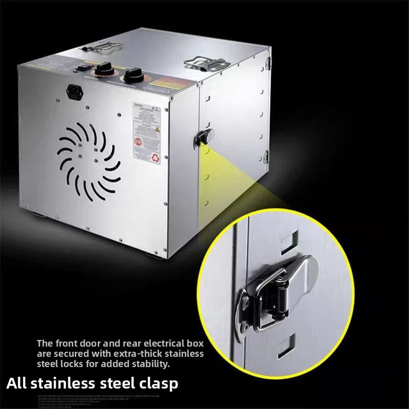 10-Tier Stainless Steel Food Dehydrator Dual Knobs 1000w