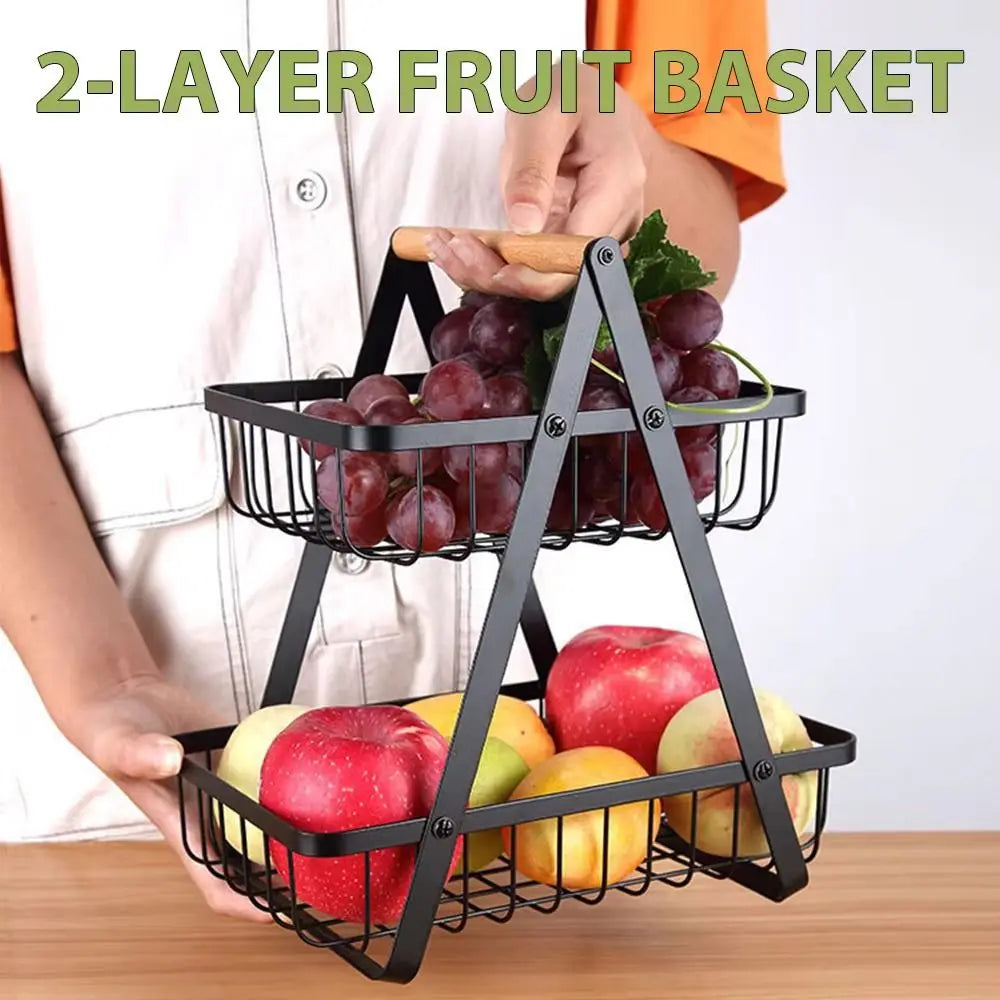 2-Tier Design Fruit Basket 3-Tiers Design Versatile Organizer