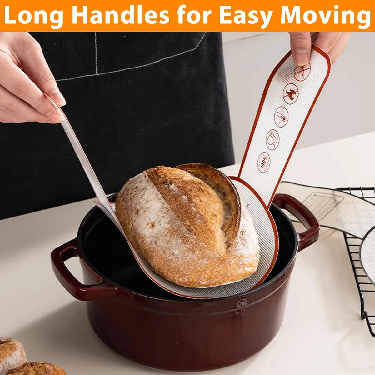 Silicone Baking Mat Long Handles Kneading Pad Dough