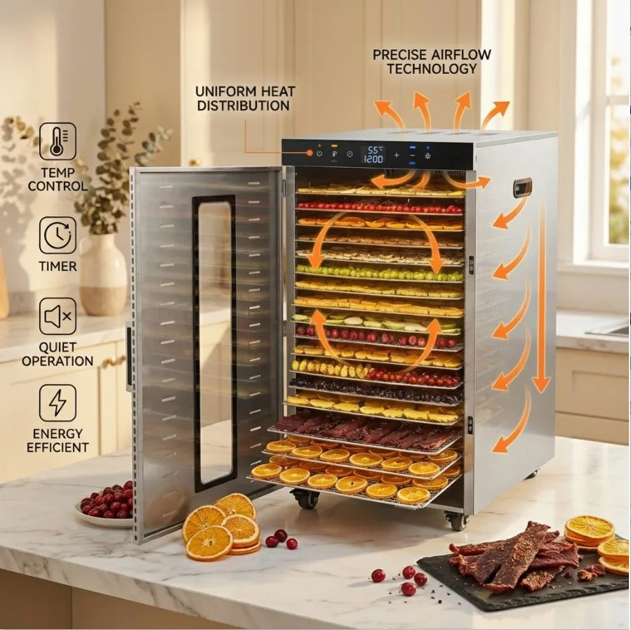 2000w Commercial Food Dehydrator 20 Trays Stainless Steel