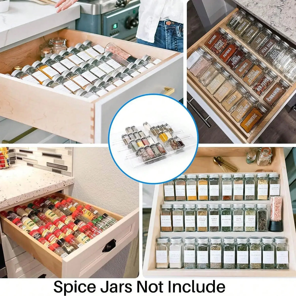2/4layers Spice Drawer Organizer Adjustable Spice Rack Spice