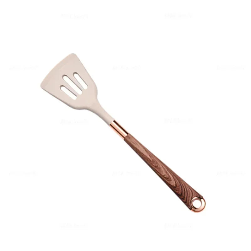 1-Pack Silicone Utensils Non-Stick Cooking Gold Plated Heat