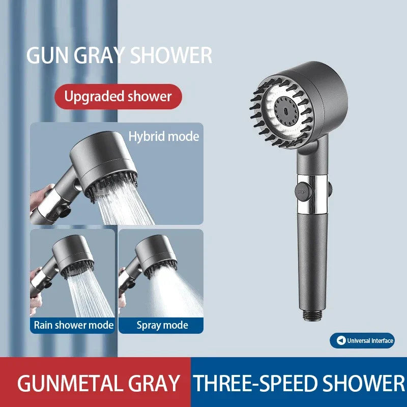 High Pressurized Filter Shower Head 3-Mode Adjustable Spray