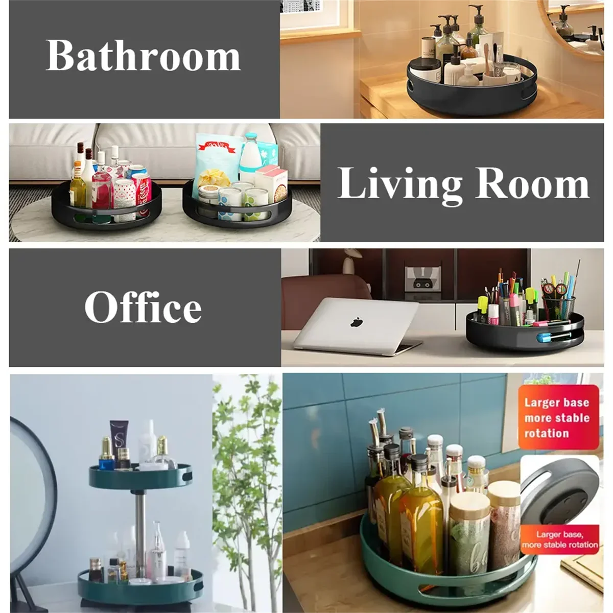 Rotatable Organizer Turntable 360 Swivel Spice Rack Tidy