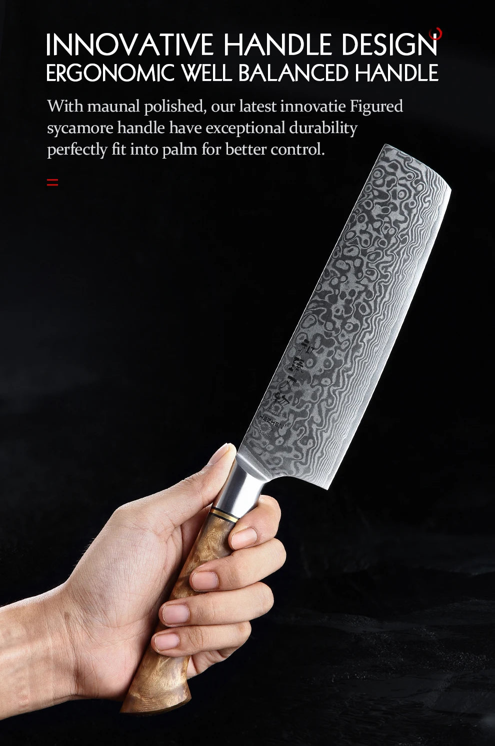 Hezhen Knife 1-7pc Damascus Steel Knives Chef Knife