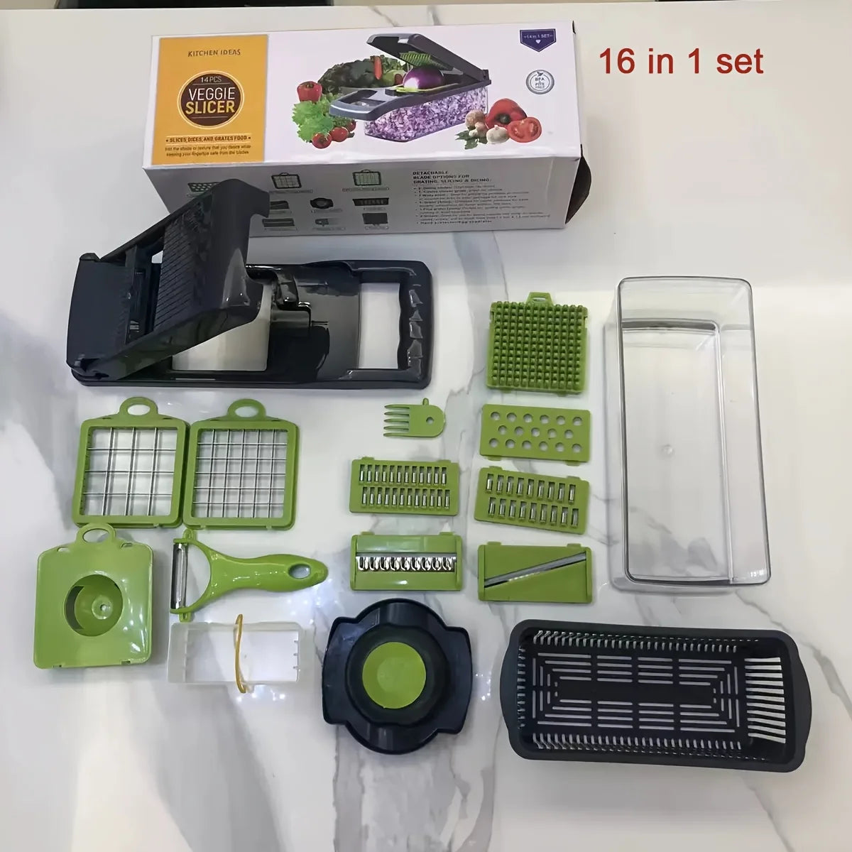 14/16 Pcs/Set Slicer Vegetable Cutter Dicer Shredder Variety