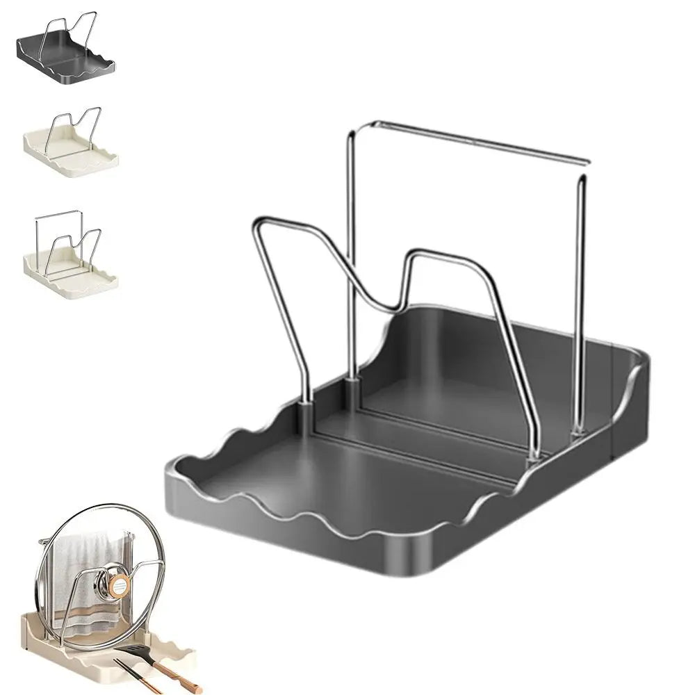 Pot Lid Rack Spoon Rest Stainless Steel Spatula