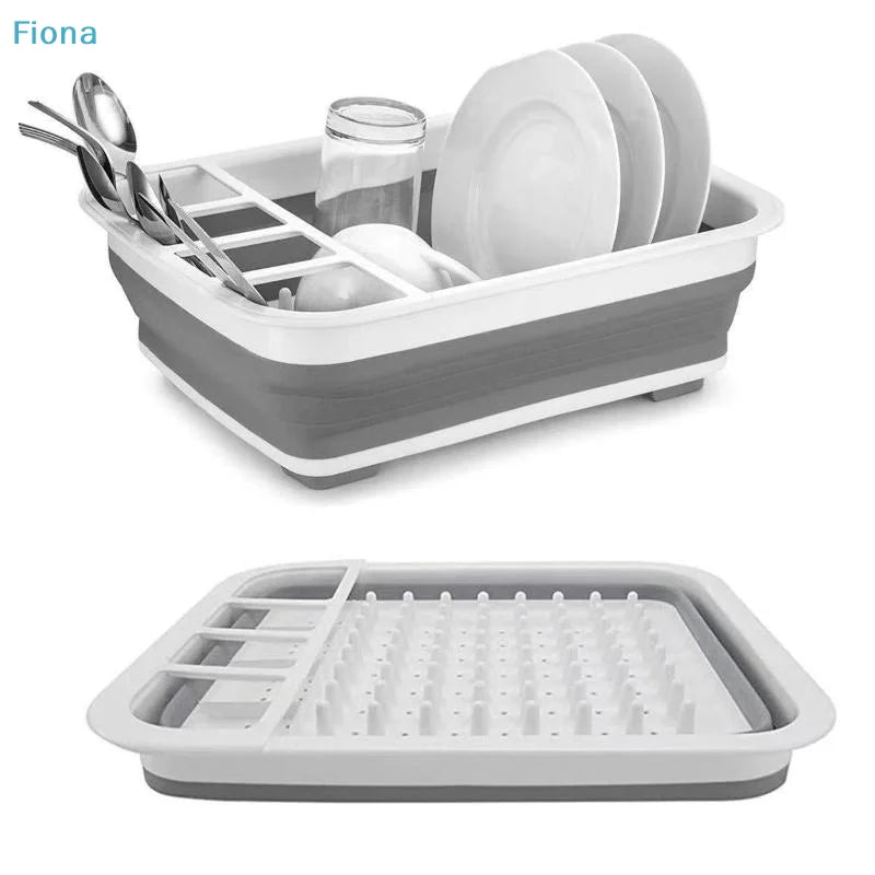 Collapsible Dish Drying Rack Foldable Dinnerware Drainer