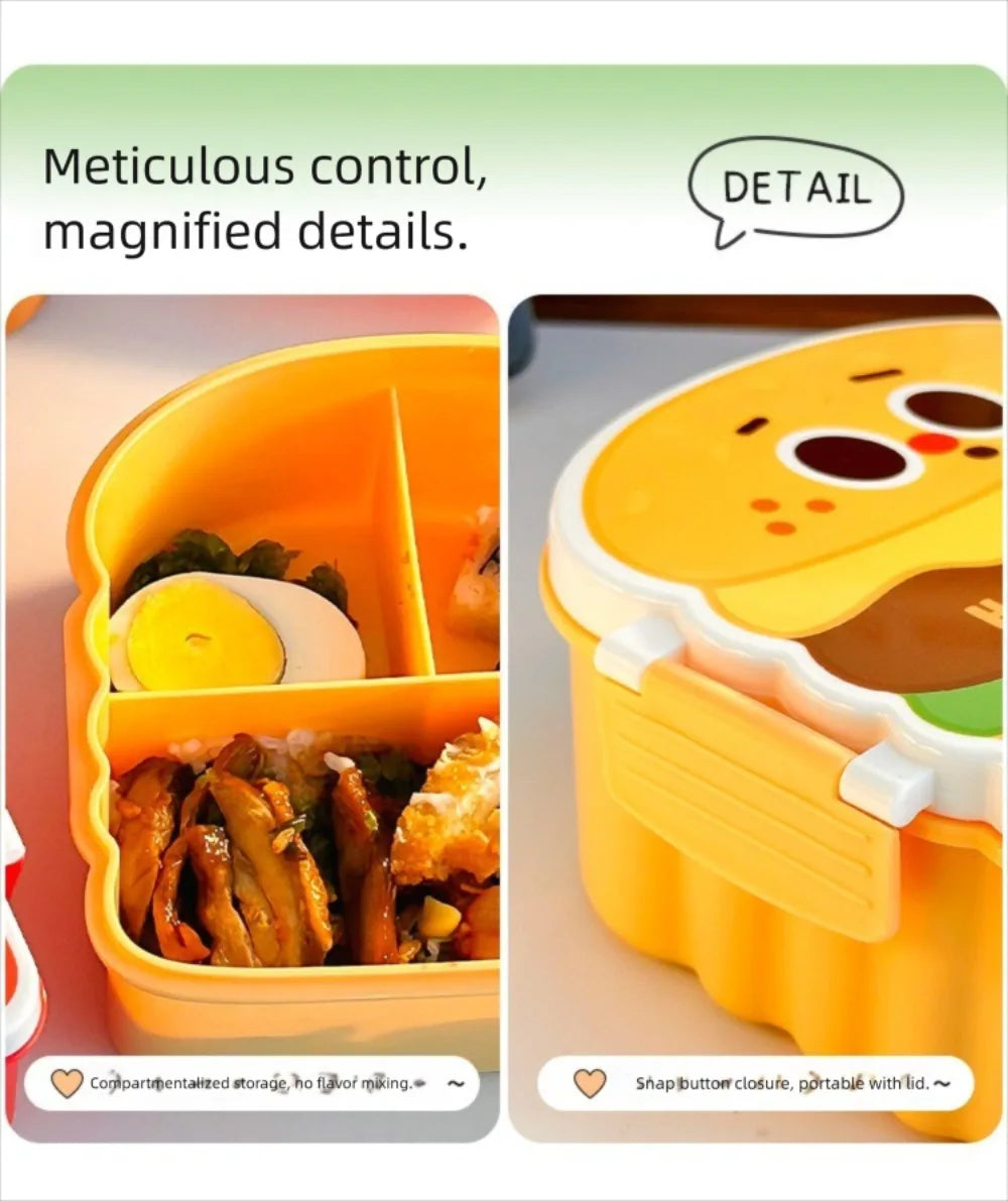 Creative Cartoon Bento Box Hamburger French Fries Divided