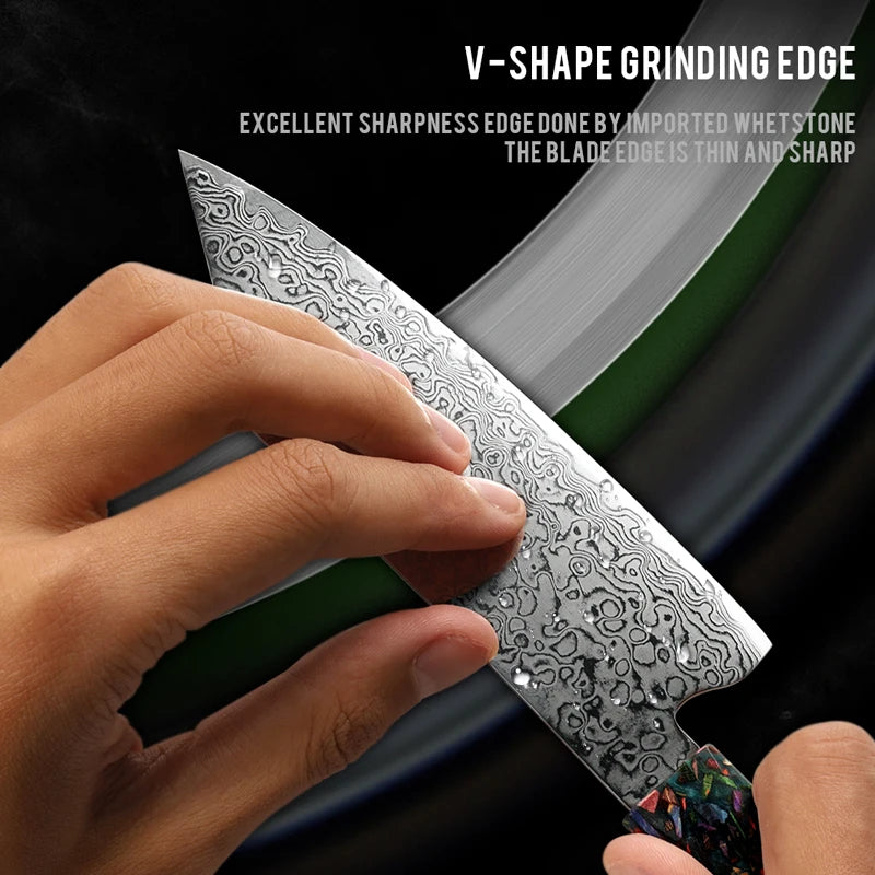 Grandsharp Inch Japanese Bunka Knife 67 Layers Damascus