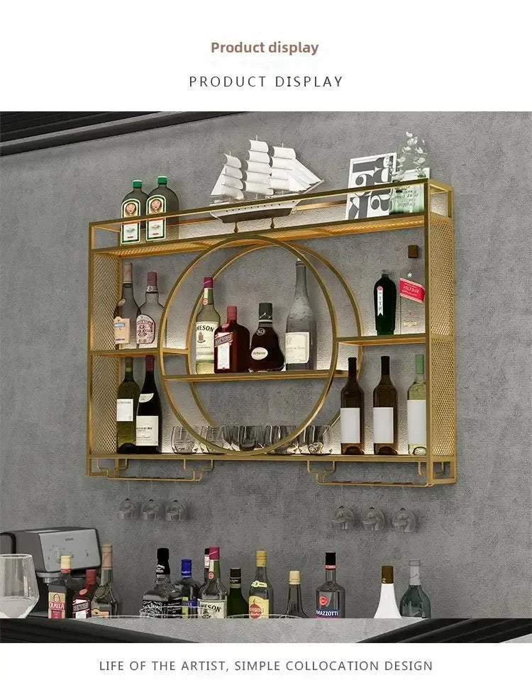 Modern Wall Mount Wine Rack Holder Glass Storage