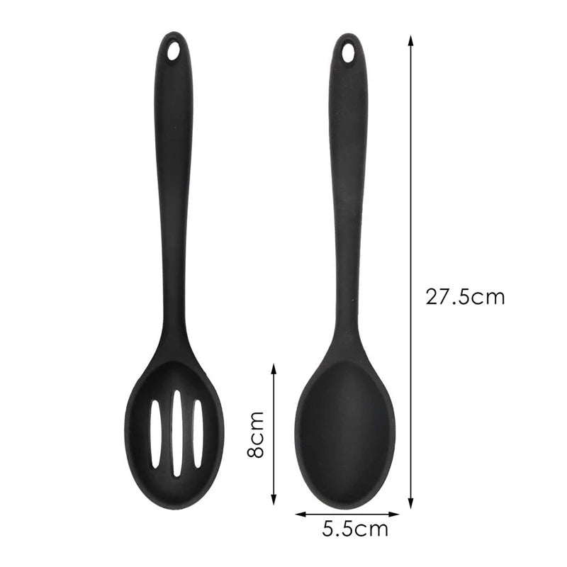 2pcs Silicone Scoop Long Handle Soup Scoop Salad
