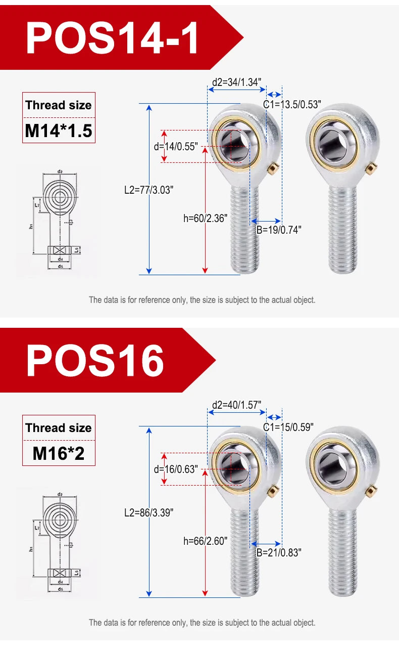 Rod End Joint Bearing Pos5-Pos30 Domestic Fisheye Grease