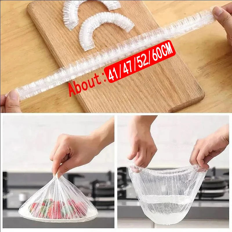 50 Pieces Disposable Food Cover Plastic Wrap Food