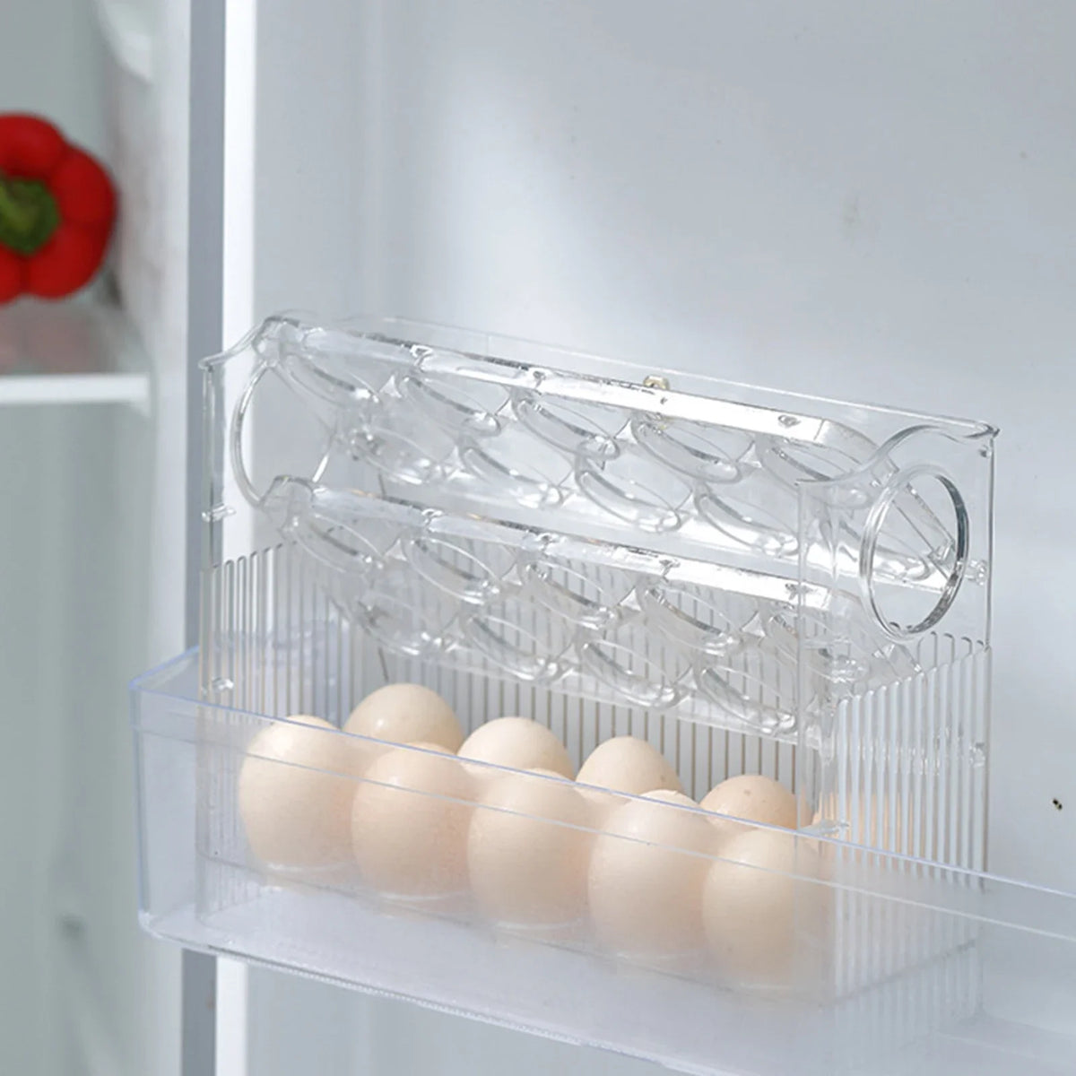 1pcs High-Capacity Multilayer Egg Storage Box Refrigerator Side