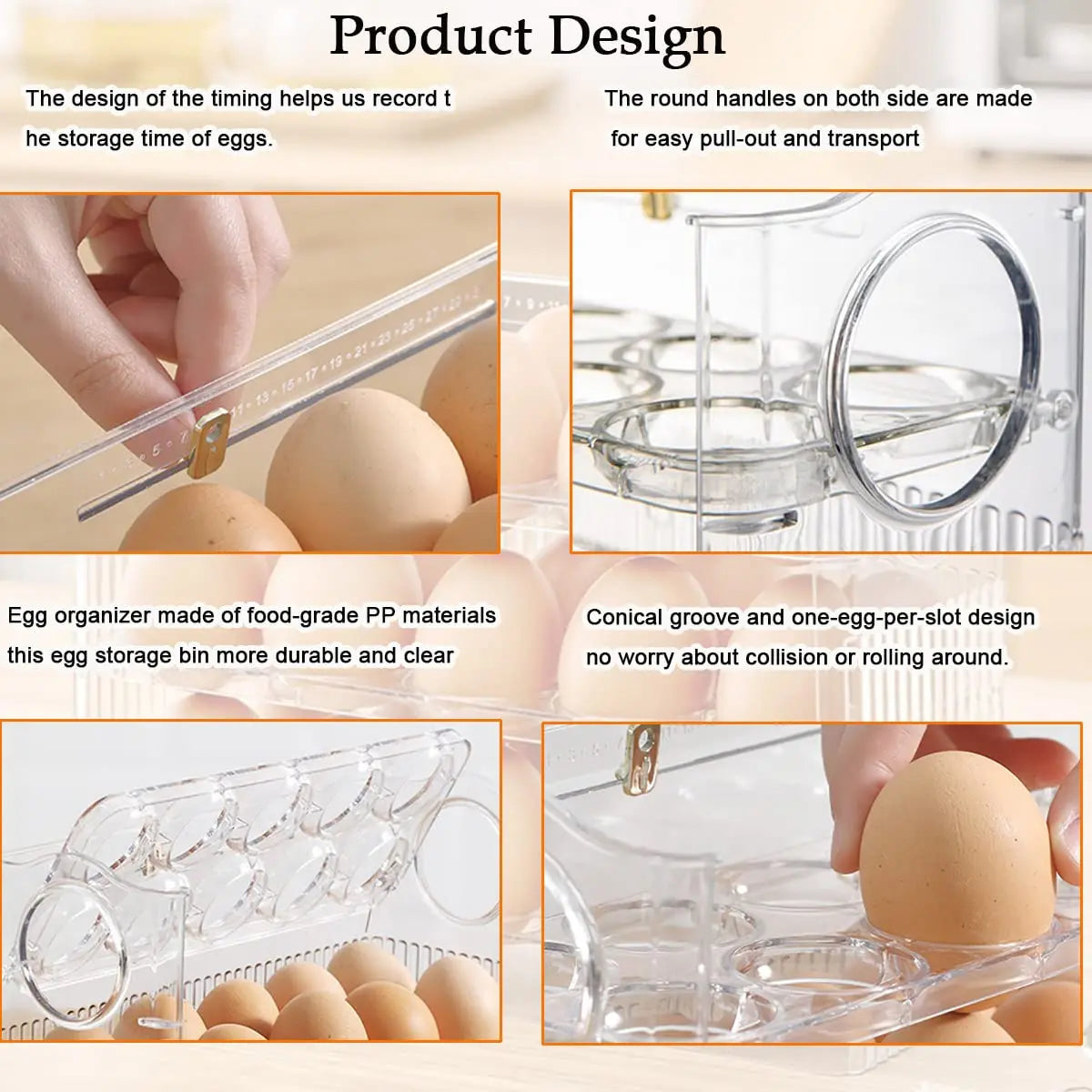 Three-Layer Flippable Egg Holder 30 Eggs Egg Storage