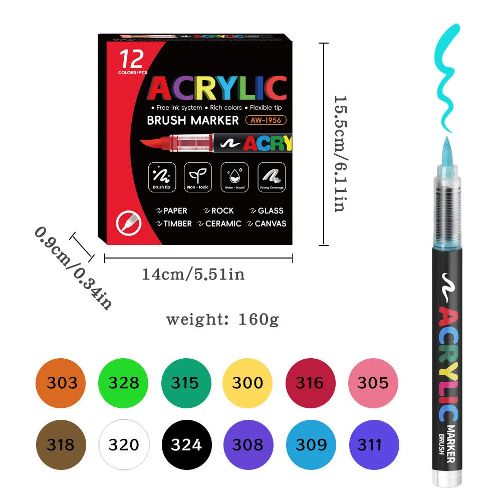 168 Colors Acrylic Markers Automatic Ink Control System