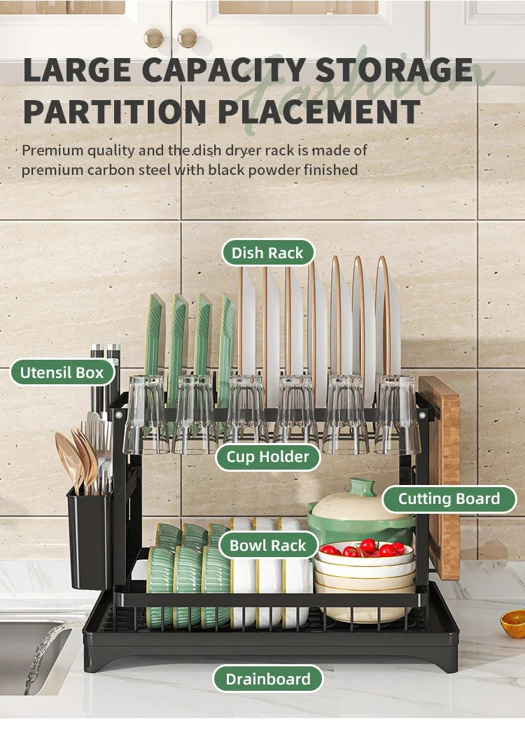 Stainless Steel Dish Rack Hygienic & Residue-Free Drying