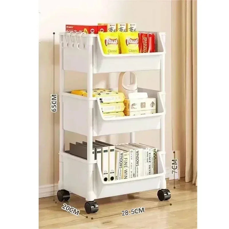 Organizer Storage Rack Mobile Snack Toy Trolley Desk