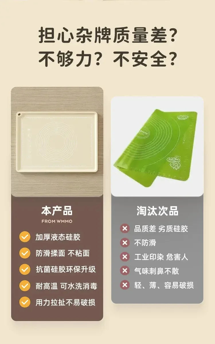 Silicone Kneading Mat Food Grade Pad Thickening Panel