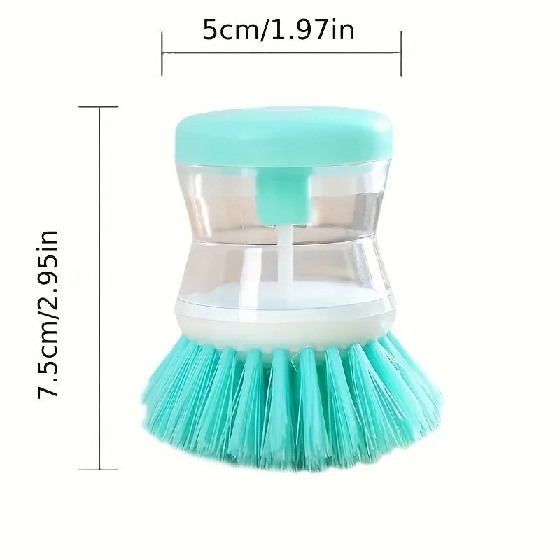 1pc Press-Type Liquid Dishwashing Brush - Pot Cleaning