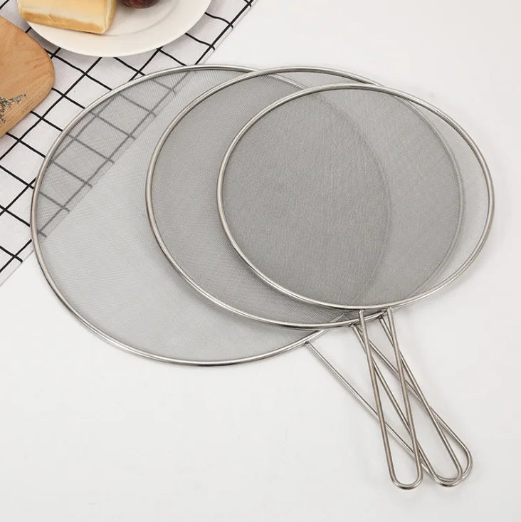 Stainless Steel Splatter Screen Oil-Proofing Lid Spill-Proof