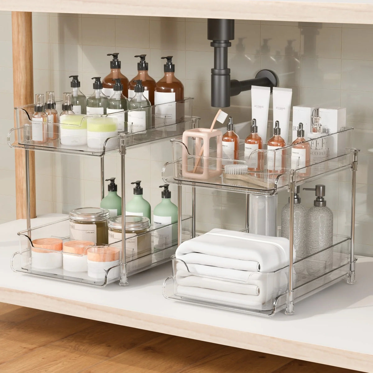 Tier Under Sink Organizer Sliding Cabinet Basket Organizer