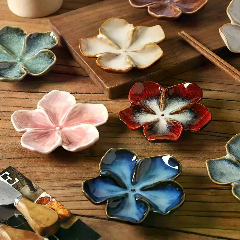 1pcs Ceramic Craft Dish Flower Shaped Small Dish