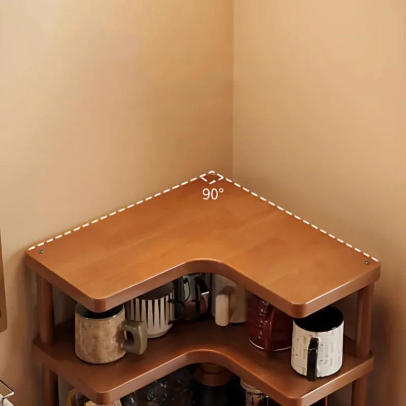 2-Tier Wooden Countertop Storage Shelf Multilayer Desktop