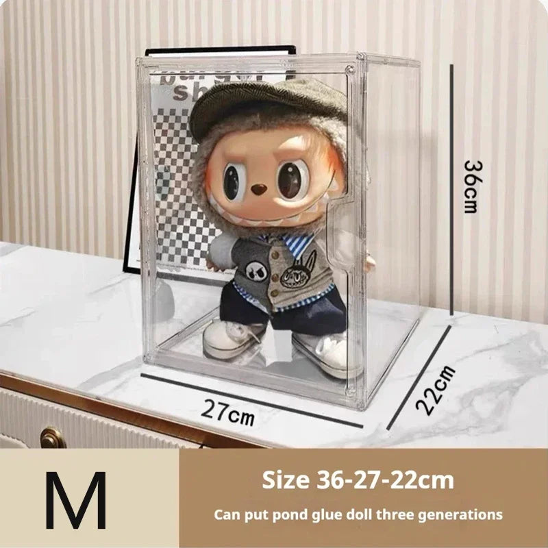 Labubu Storage Box Display Stand Transparent Dustproof Blind