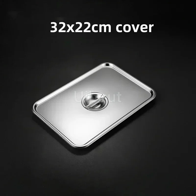 Thicken Stainless Steel Serving Tray Lid Rectangle Metal
