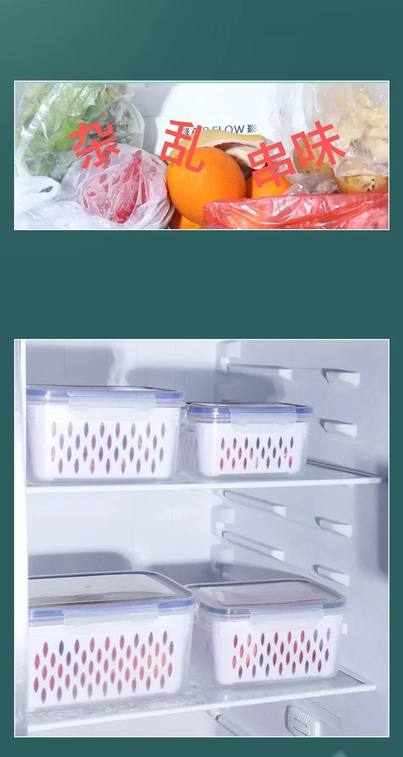 Refrigerator Preservation Storage Box Drain Basket Storage