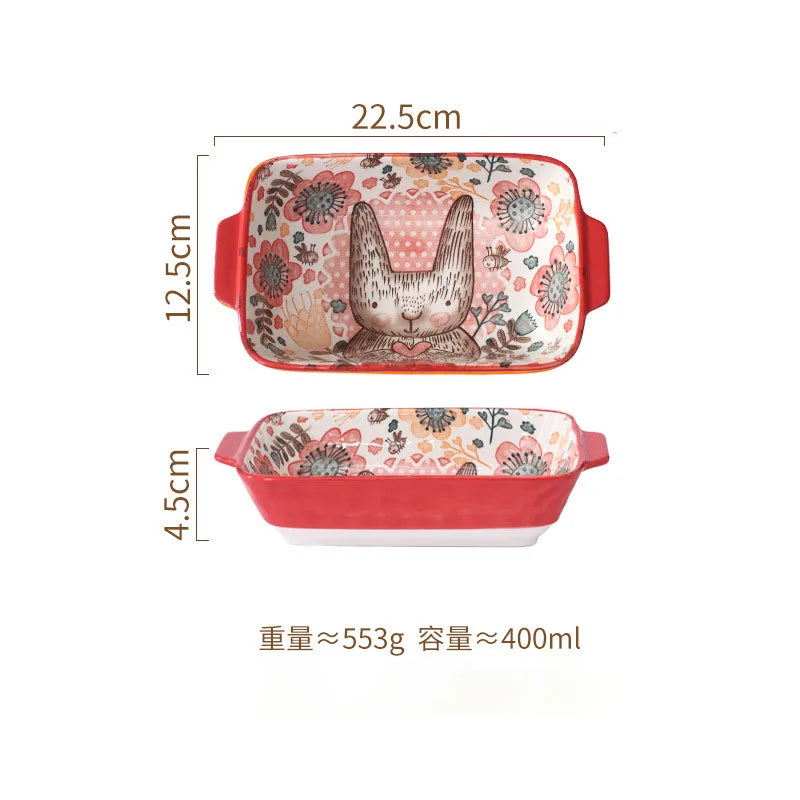 Ywdl Ceramic Baking Dish Roasting Lasagna Pan Rectangular