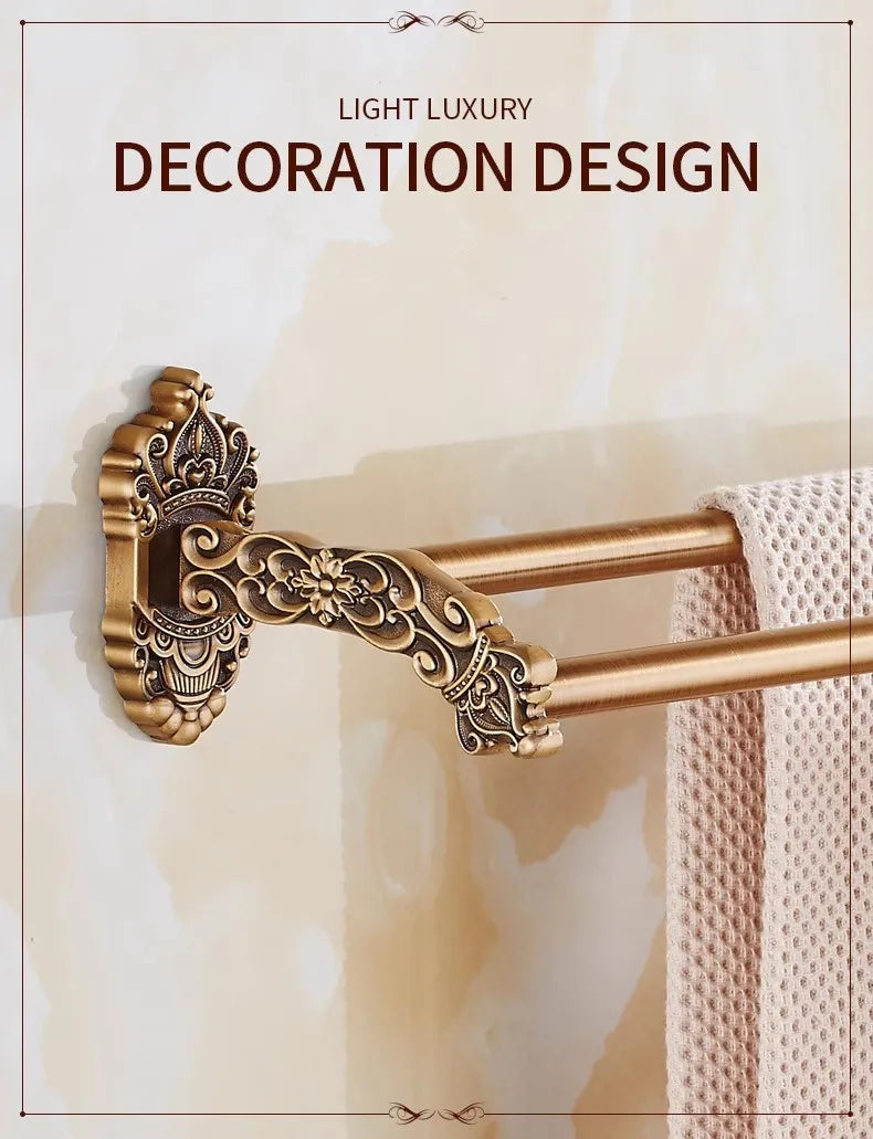 Antique Bronze Carved Bathroom Aluminum Bath Hardware Bathroom
