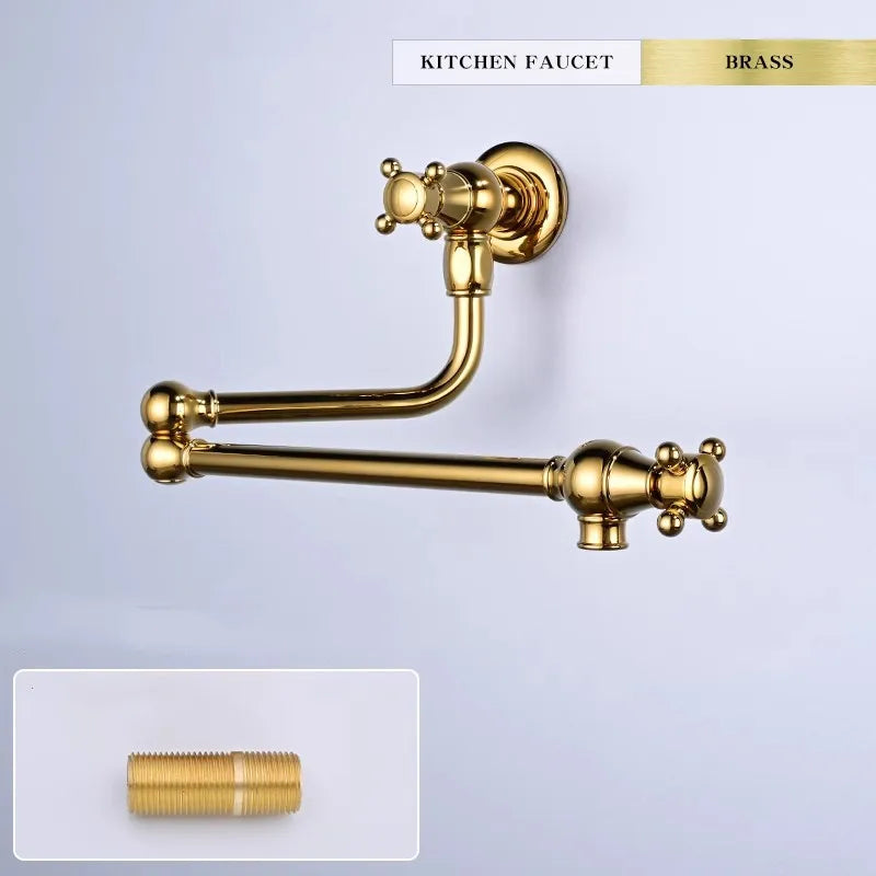 Faucet Brushed Gold Pot Filler Tap Wall Mounted