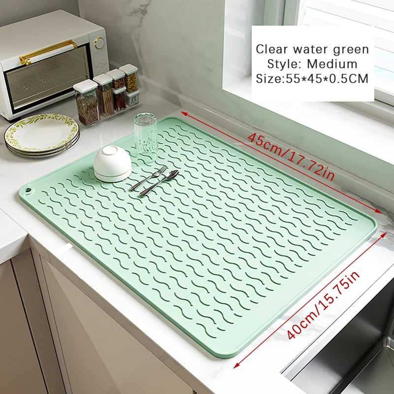 Silicone Dish Drying Mat Heat Resistant Foldable Non-Slip