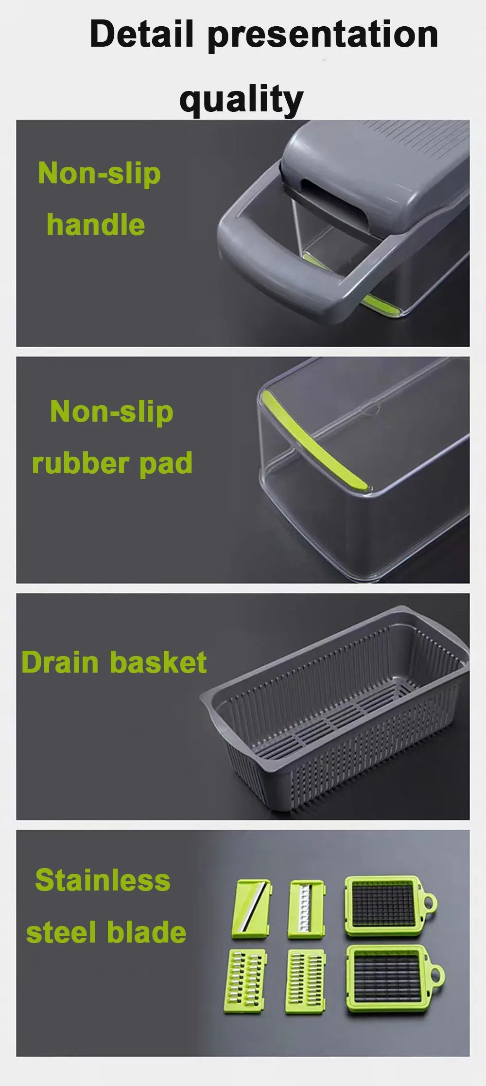 Vegetable Cutter Dicing Blades Slicer Shredder Fruit Peeler