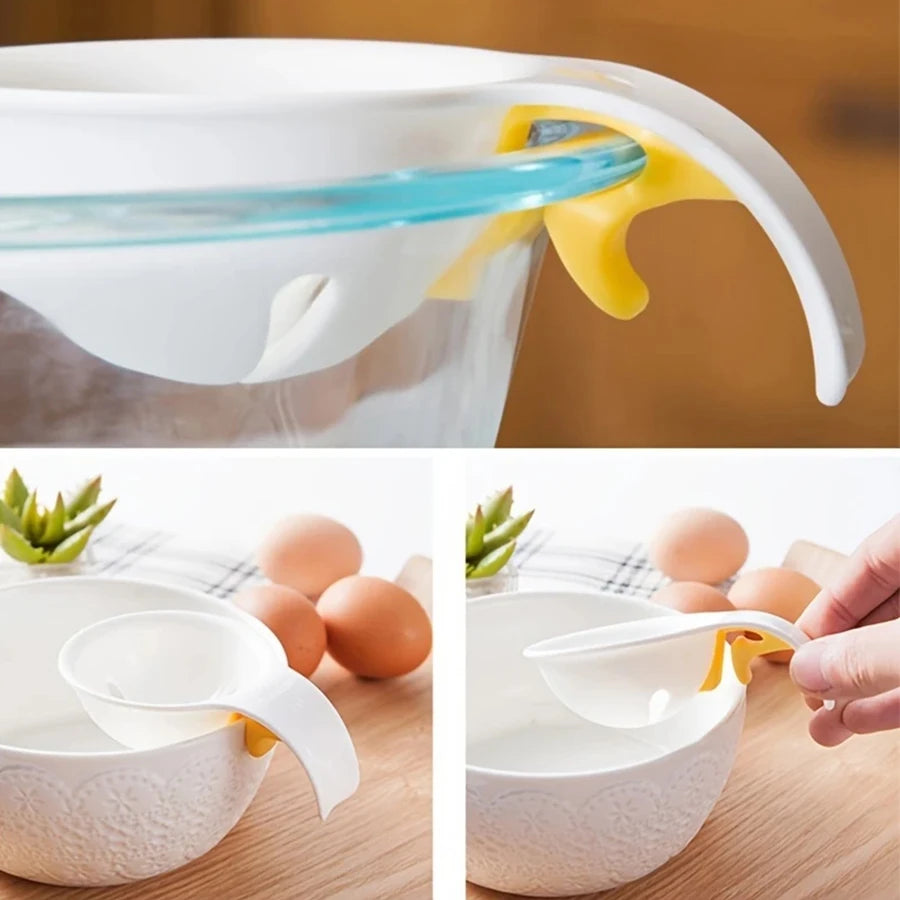 1pc Egg Yolk Separator Divider Rack White Plastic