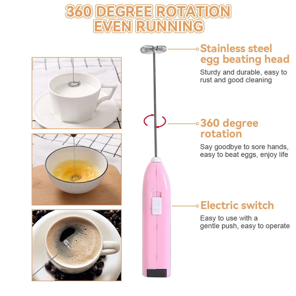 Mini Electric Whisk Foamer Blender Wireless Coffee Whisk