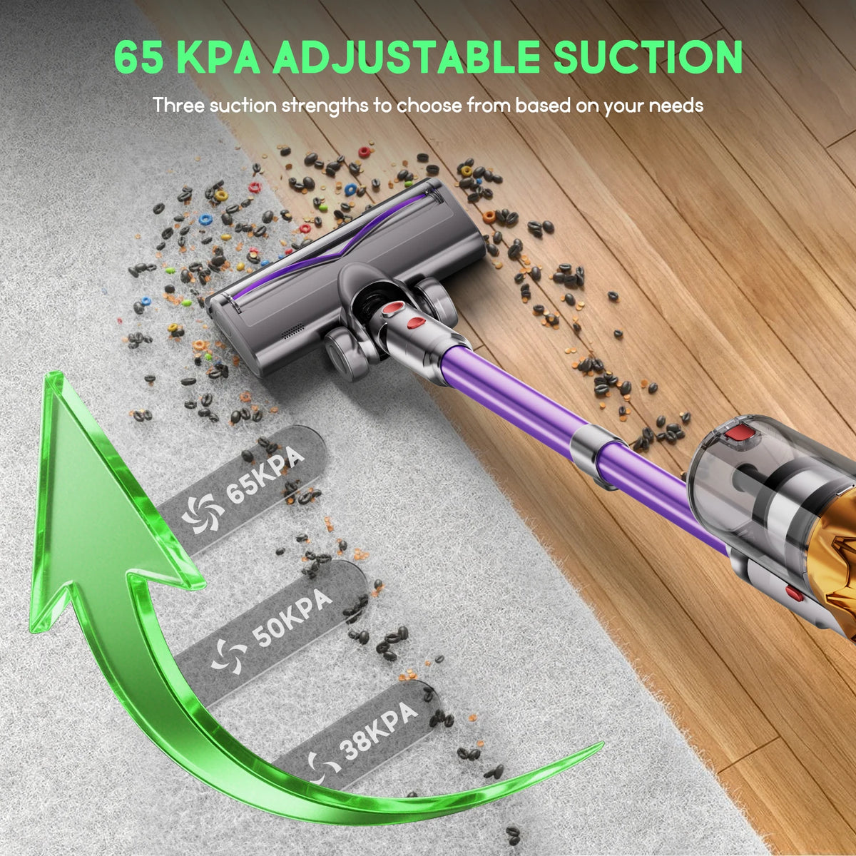 Daccormax Cordless Stick Vacuum Cleaner 65000pa 8-Layer Hepa