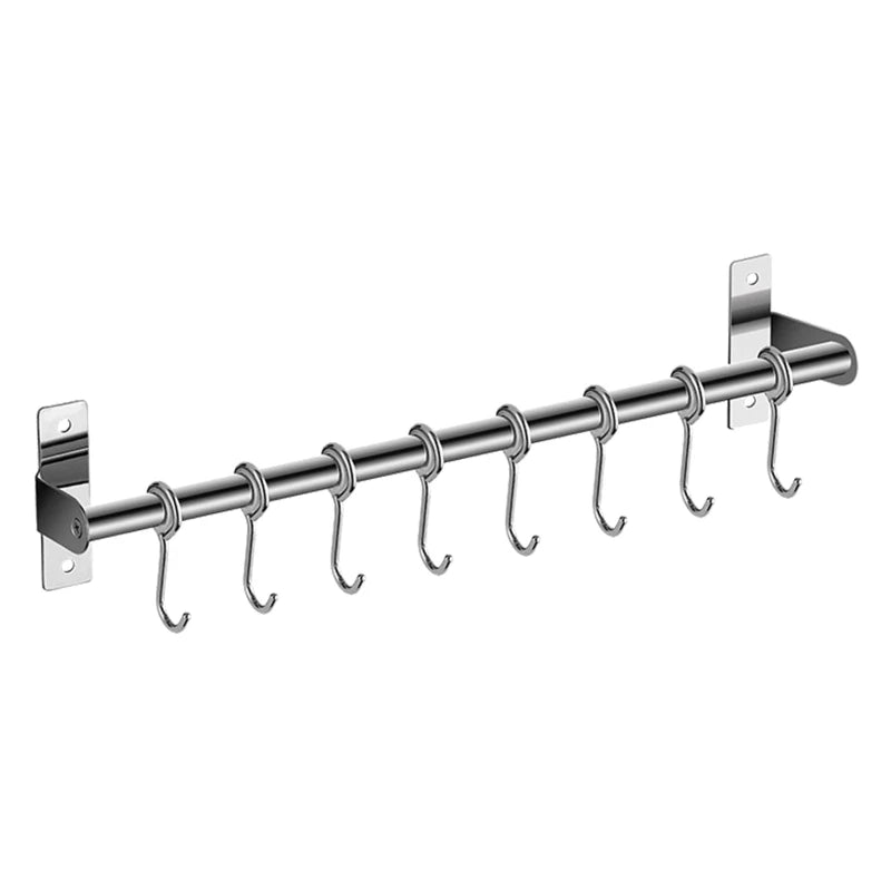 Wall Mounted Utensil Rack Stainless Steel Hanging Rail