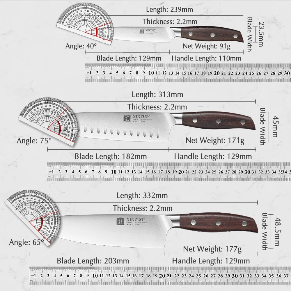 Xinzuo Knife Utility Cleaver Chef Bread Fruit Santoku