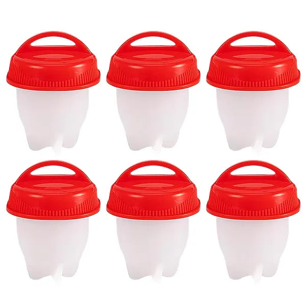 6pc Egg Poachers Cooker Silicone Non-Stick Egg Boiler
